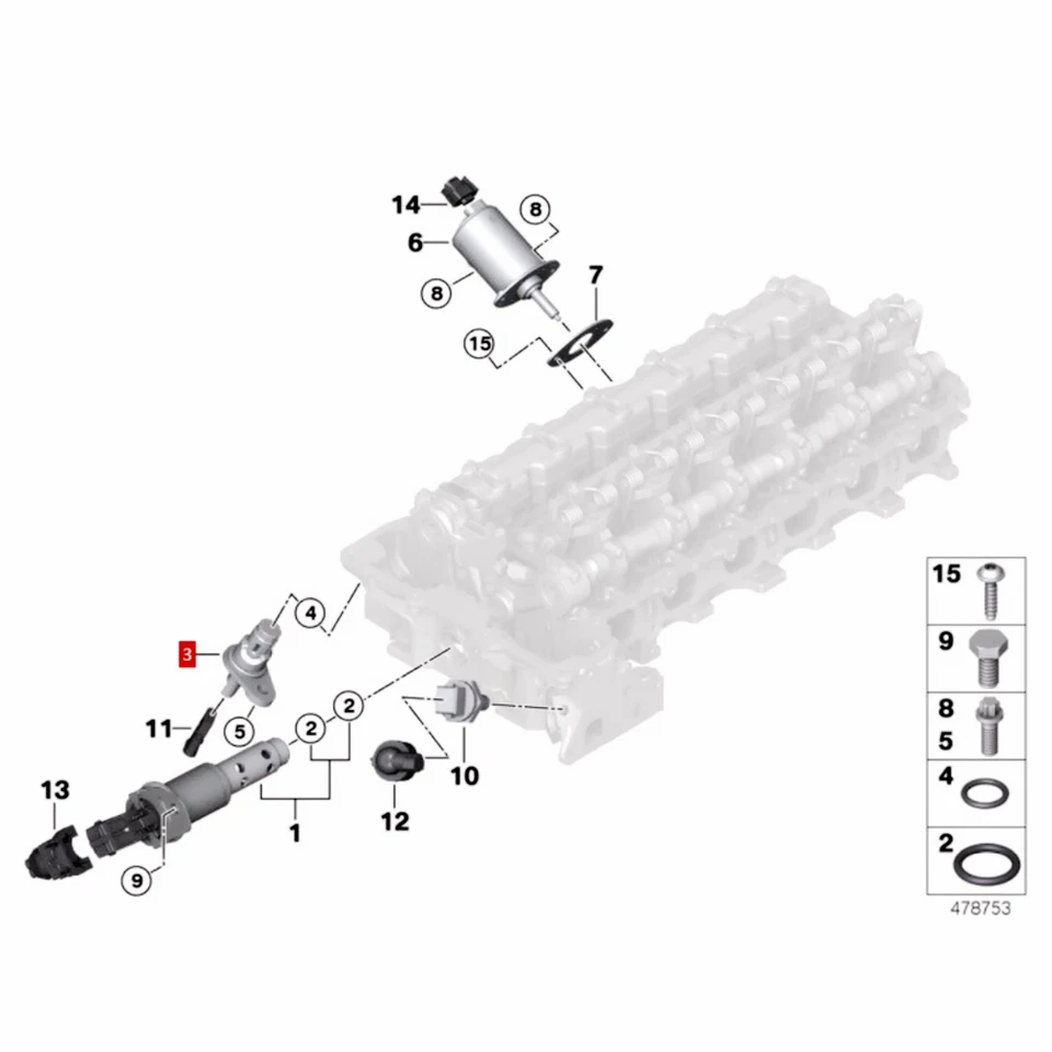 OEM 13627626565 Camshaft Position Sensor for BMW 550i 650i 750i 320i 325i X3 X5 Foto 4 de 4