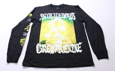 G59 Records Men's Long Sleeve Europe Grey Day 2024 Tour T-Shirt CG2 Black Medium