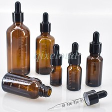 5ml-100ml Empty Amber Glass Essential Oil Dropper Bottles with Pipette Scale
