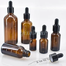 5ml-100ml Empty Amber Glass Essential Oil Dropper Bottles with Pipette Scale