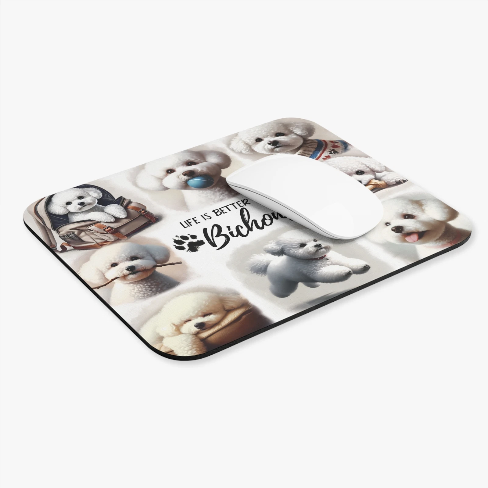 Bichon Frise Mouse Pad for Office and Workspace Decor