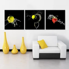 FRUIT/SPLASH mounted Waterproof Vinyl Canvas/Better than traditional stretched