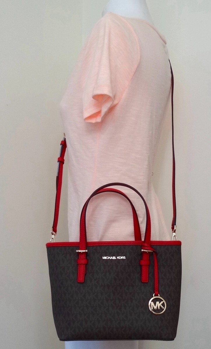 Michael Kors Jet Set Travel MK LOGO XS Top Zip Convertible Tote