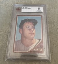1962 Topps Baseball #200 Mickey Mantle BVG 5
