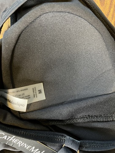 COSTUME DA BAGNO CATHERINE MALANDRINO TESTURIZZATO 1 PZ FLYAWAY NERO MEDIO NUOVO CON ETICHETTE - Foto 7 di 7