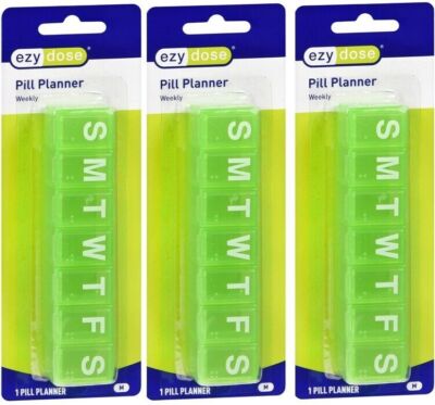 EZY DOSE Weekly (7-Day) Pill Organizer (3 Pack)