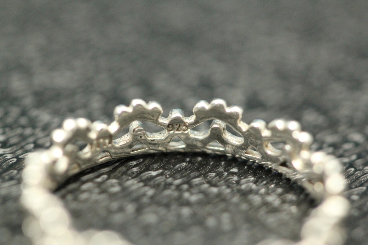 925 Sterling Silver Size 9 Crown Like Design Band Ring 1.4