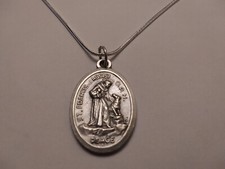 St Francis Medal PEACE Prayer necklace Silver...
