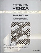 2009 Toyota Venza Electrical Wiring Diagrams Original Factory Manual