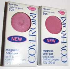 2-Pack of Covergirl Lipcolor #505 Iceblue Pink Lip Color Magnetic Pot Cover Girl