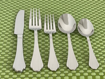 #ad Lenox ABILENE Stainless 18 10 Glossy Ribbed NEW Flatware SMART CHOICE B53N $14.75