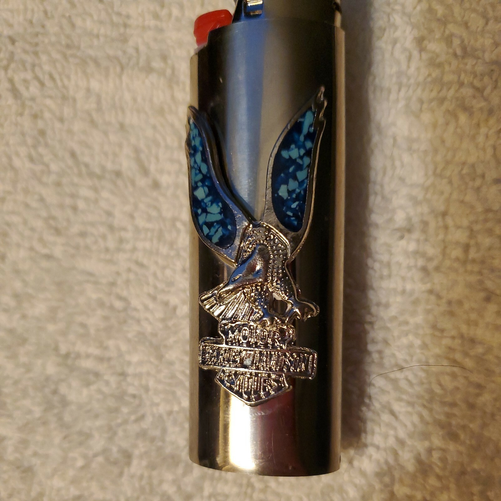 Case Harley Davidson Eagle Cover Holder Turquoise Biker W/ N