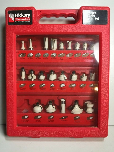 Hickory Woodworking 24 Piece Carbide Master Router Bit Set 