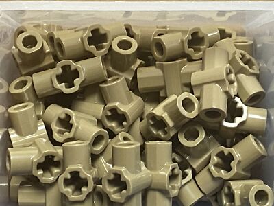 LEGO Parts - Dark Tan Technic Axle Connector Bar Holders - No 24122 - QTY 70