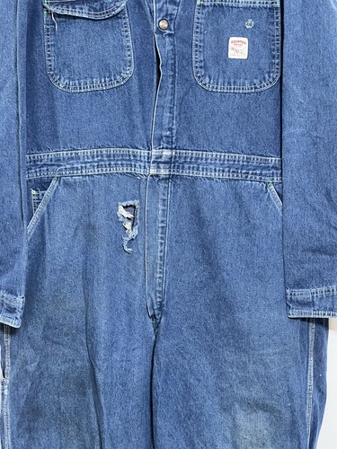 Vintage Pointer Coveralls Mens L 32 All Cotton Sanforized Denim Jean Mechanic - 第 5/11 張圖片