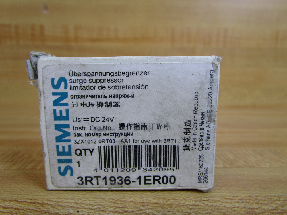 1 Siemens 3rt1936-1er00 3RT19361ER00 Surge Suppressor 24v DC for 