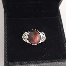 Black Rhodonite Gemstone 925 Sterling Silver Ring Handmade Jewelry Ring Gift For