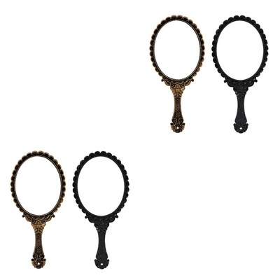  2 Pieces Light Magnifying Travel Handbag Mirror for Women Vanity Antique Retro