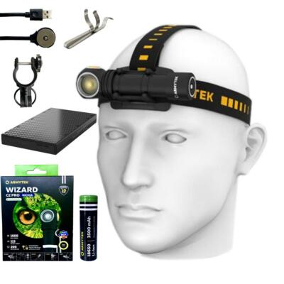 Armytek Wizard C2 Pro Nichia (Warm) LED Headlamp 1600 Lumen w/ 5000mAh Powerbank