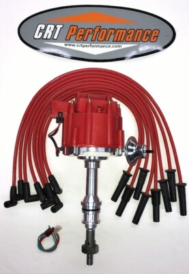 HEI Distributor & 8.5mm Spark Plug Wire Set For Ford 351C 351M 400 429 460 Engines - Black