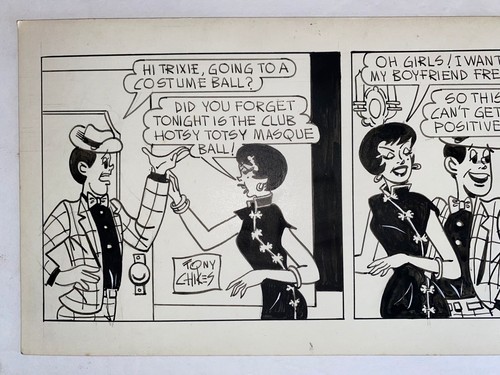 Freddie Original Art Comic Strip Panel by Tony Chikes (Tonee) 6 x 19" - Picture 2 of 5