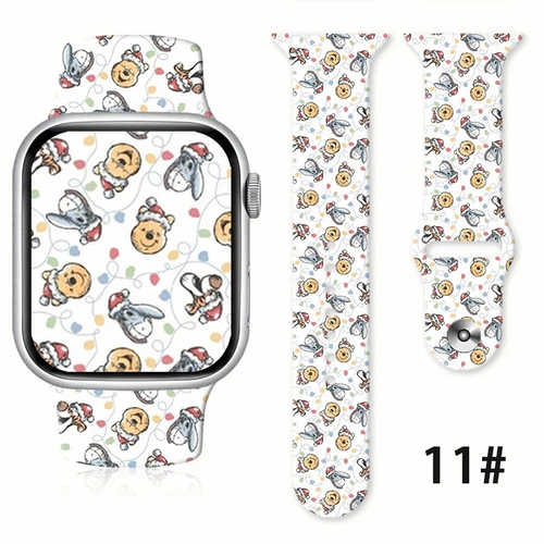 Winnie the Pooh Wristwatch Bands Cartoon Silicone Watch Band for Apple Watch - Picture 28 of 38