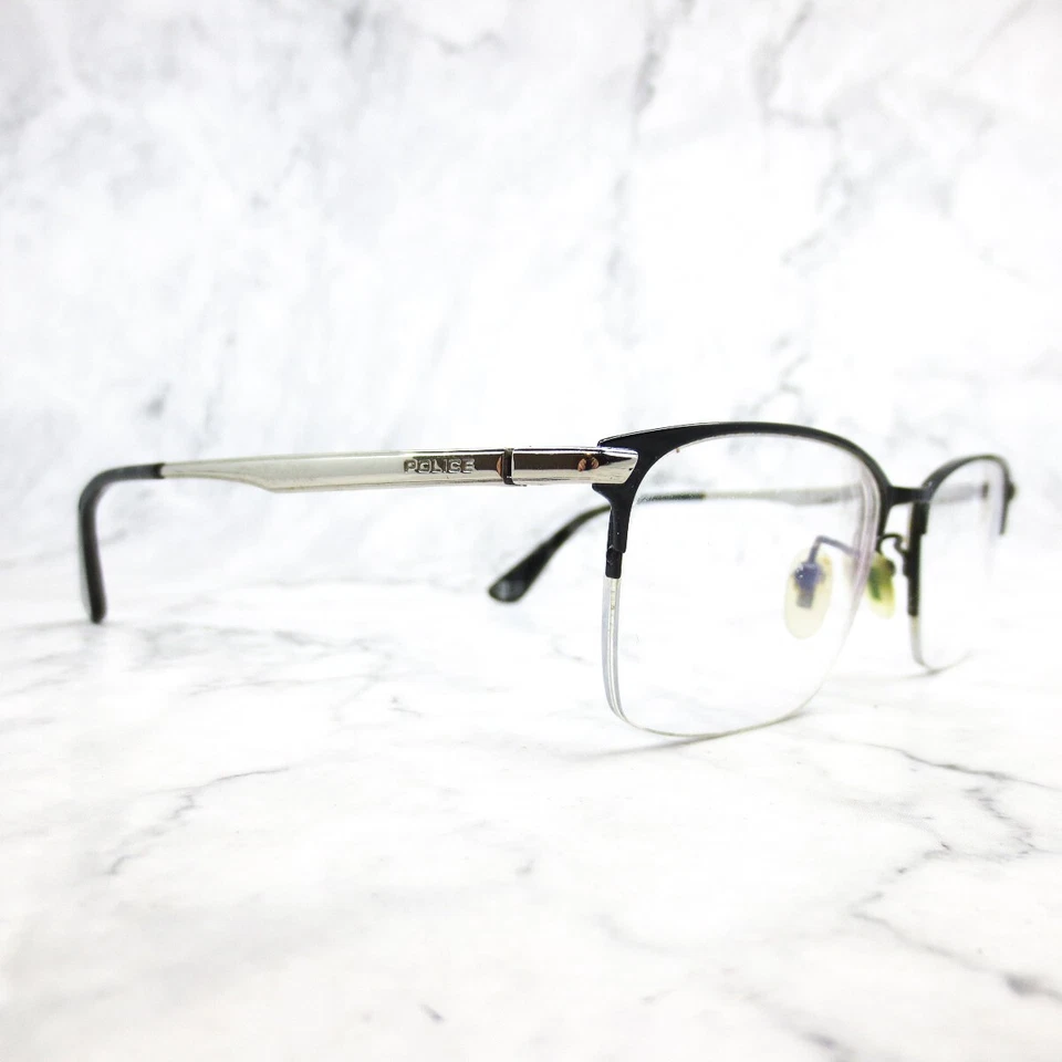 Police VPLC01K Col.0540 眼镜 黑色 矩形 半框 54-17-145 — 第 2/4 张图片