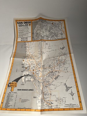 Vntg Dollar Rent A Car Map San Diego California Street Litho USA 4 ...