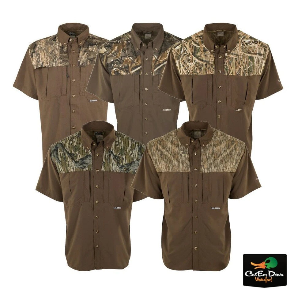 DRAKE WATERFOWL EST TWO TONE CAMO FLYWEIGHT WINGSHOOTER'S SHIRT SHORT SLEEVE - Image 2 of 2