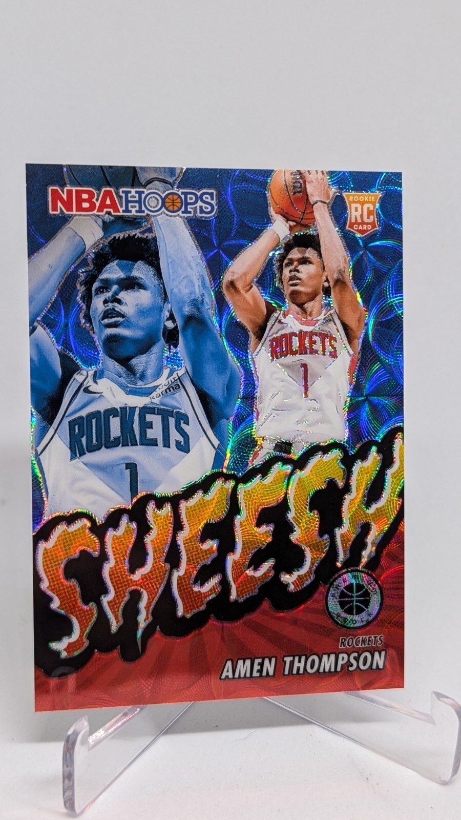 2023-24 Panini Hoops Premium Stock Amen Thompson Sheesh RC RED PRIZM /88