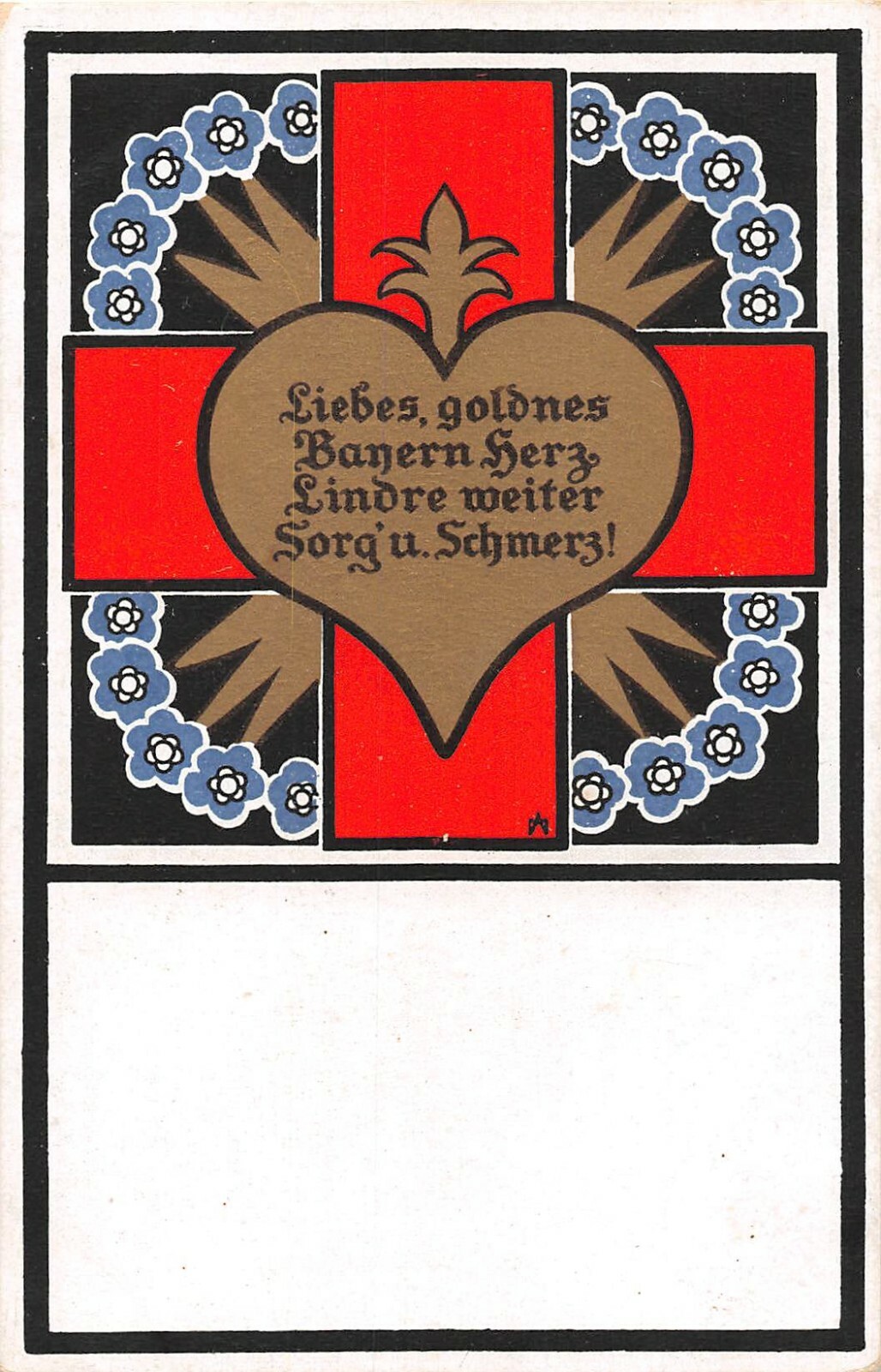 Postal De La Cruz Roja - Mano Dorada De Múnich