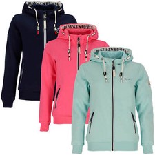 Dry Fashion Damen Sweatjacke Jacke Juist Kapuze Wärmend Taillierter Schnitt