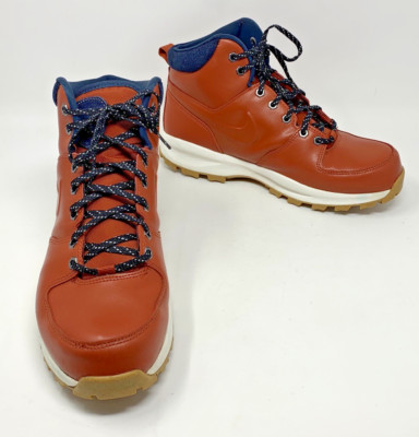 NIKE 2021 Manoa Leather High Top Sneaker Boot Men Sz 10 Rugged Orange DC8892-800