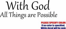 With God Christian Graphic Die Cut decal sticker Car Truck Boat Window Wall 12"