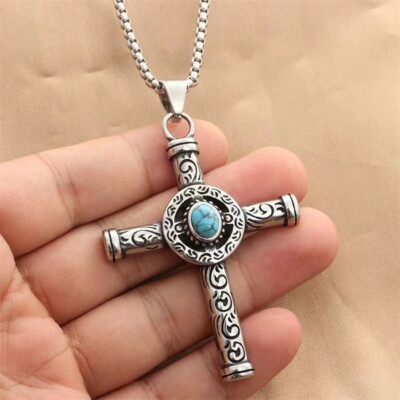 Mens Celtic Cross/ Dragon / Skull / Star of David Pendant Necklace