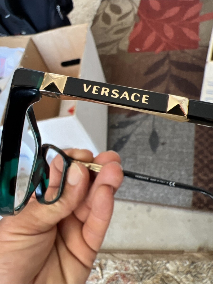 Versace Eyeglasses 3186 5076 Green Havana, Size 54-016-140 Tortoise Shell Look Versace Eyeglasses 3186 5076 Green Havana, Size 54-016-140  main image 4