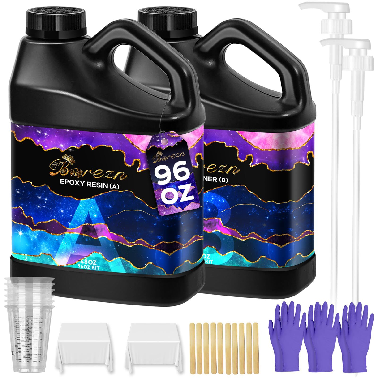 96 oz Crystal Clear Epoxy Resin Kit for High Gloss Art & DIY Projects