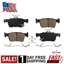 Pair Rear Ceramic Disc Brake Pads with Hardware Set for Honda Civic Acura RDX
