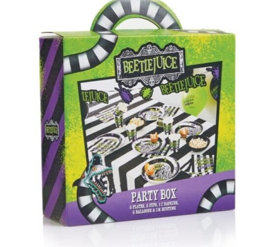 Beetlejuice Party Box Halloween Tableware Napkins Plates Cups Balloons Banner