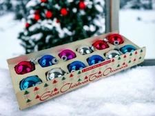 1 dz shiny brite mercury glass ornaments Christmas w original box