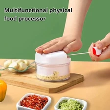 Hand-Pull Garlic Chopper – Manual Mini Food Processor for Onion & Veggies