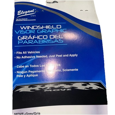 4x Elegant Windshield Visor Graphic Move Gray 4 x42 