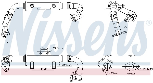 NISSENS 989428 Cooler, exhaust gas recirculation for NISSAN