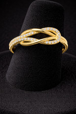 Interlocking Ring 9ct Yellow Gold 375 Hallmarked Sizes J - S British Made