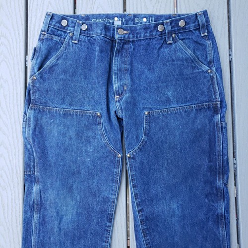 Carhartt Jeans Uomo 38x32 (37x29,5) Doppio Frontale Logger Denim Bretelle - Foto 3 di 15