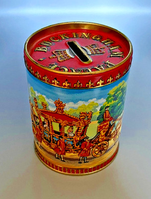 VINTAGE BUCKINGHAM PALACE GEPRÄGTE SPARDOSE SÜSSDOSE 8 X 10,5 cm KEIN SCHROTT
