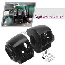 Motorbike Handlebar Control Switch Housing Kit Black for Harley Touring Models