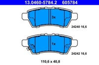 Hinterachse ATE 13.0460-5784.2 Bremsbelagsatz, Scheibenbremse FüR Nissan