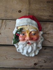 Vintage Paper Mache Santa Claus Head Face Made in Taiwan 9 x 7 RARE