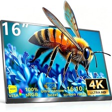 16 4K Portable Monitor UHD 3840 2400 16:10 400 Nits Gaming Display,IPS HDR E...